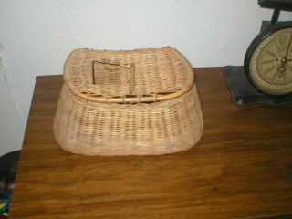 Old Trout Fishing Creel Wicker Weaved Basket