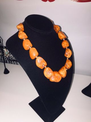 Museum Quality Large Antique 100 Natural Rosary Amber Necklace 110 Gr