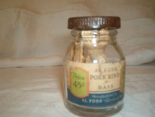 Vintage Al Foss Pork Rind Jar