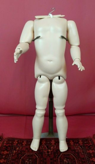Vintage Seeley Antique Doll Body Fully Jointed Marked For Bisque Socket Head 15 "
