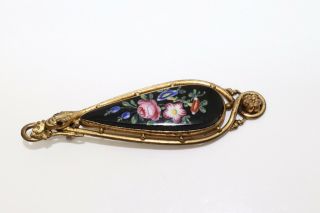 A Fine Antique Early Victorian Pinchbeck Gold Plated Snake Porcelain Brooch A/F 2