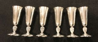 Set Of 6 Sterling Silver Cordials Reed & Barton X 221