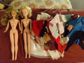 Vintage Tressy And Mary Makeup Dolls With Hard To Find Turn Key And Clothes