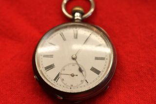 Vintage French Pocket Watch In.  800 Silver Case.  Running