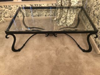 Antique Style Glass Top Coffee Table
