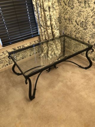 Antique Style Glass Top Coffee Table 2