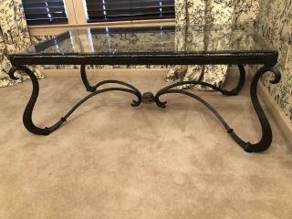 Antique Style Glass Top Coffee Table 3