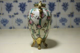 Antique Noritake Handpainted Vase Urn 19cm Handpainted Flowers Vintage Japanese 7
