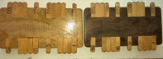 1900 Antique Wood Bezique Playing Cards Game Counter Register Score Marker