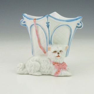 Antique German Porcelain - Cat Decorated Spill Vase Fairing - Unusual