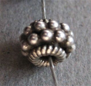 Set Of 25 Antique Granulated Sterling Silver Beads