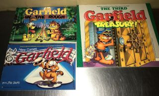 9 Vintage Garfield Jim Davis Comic Books 1 - 5 Garfield In The Rough Treasury 3rd 2
