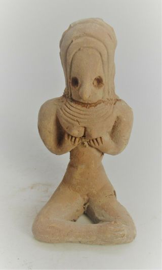 Circa 2200 Ancient Indus Valley Harappan Terracotta Seated Fertility Figure