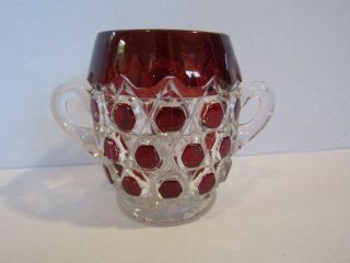 Antique Eapg Red Block Ruby Stained Glass Spooner