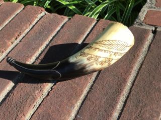 Antique Native American Powder Horn French/indian War
