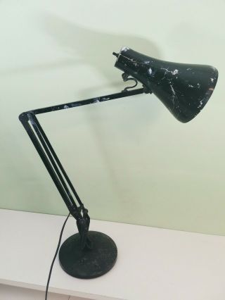 Vintage Black Anglepoise Lamp Workshop Bench Light Large Retro Patina