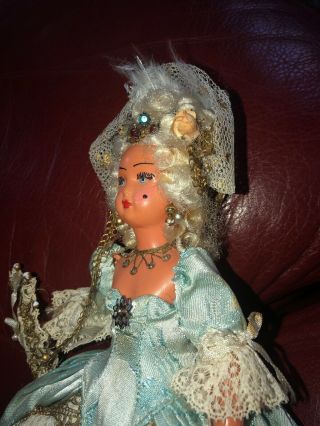 Vintage 9” Marie Antoinette Doll in Lovely Ball Gown SNF France Celluloid 3