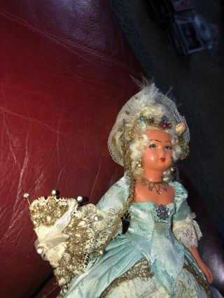 Vintage 9” Marie Antoinette Doll in Lovely Ball Gown SNF France Celluloid 4