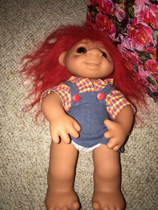 Vintage Dam Troll Doll Red Hair Girl
