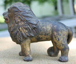 Antique Cast Iron Still Coin Bank Ac Williams Lion Figural Vtg Paint