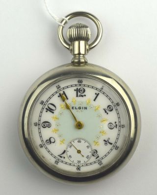 Fancy Dial Antique Model 5 Elgin 18s Grade 288 Pocket Watch - Mb - 1