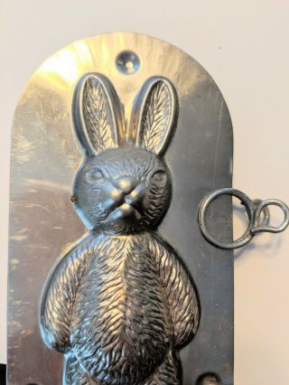 Vintage Antique Metal Chocolate Candy Mold Easter Bunny Rabbit