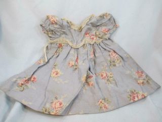 Vintage Factory Made Doll Clothing Flowered Print Cotton Dress