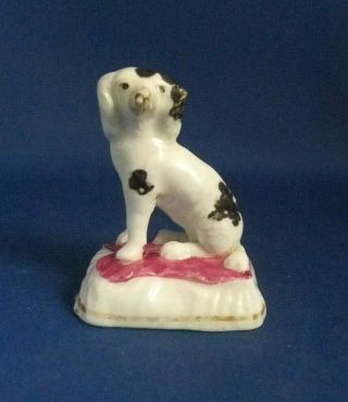 Antique 19thc Staffordshire Pottery Figure Of Spaniel Dog C1840 - Ex D.  Rice