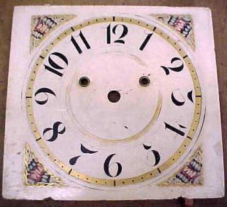 Antique Wood Ogee Clock Hand Painted Dial Face Og 11 " X 11 5/8 "