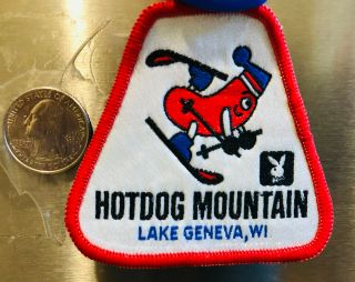 Hotdog Mountain / Playboy - Vintage Ski Patch,  Souvenir - Lake Geneva,  Wisconsin
