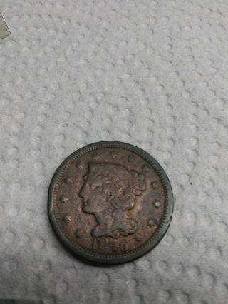 1846 Large Cent Penny,  Antique Coin