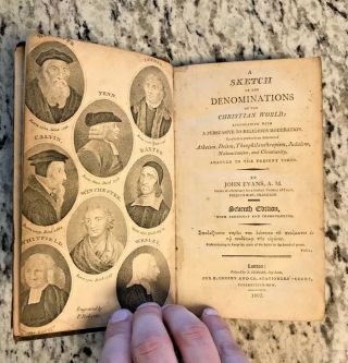 1802 Antique History Book " A Sketch Of The Denominations Of The Christian World "