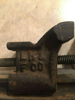 LH & F Co.  1 Antique Miniature Jeweler Watchmaker Clamp Tool Vise Bench Anvil 4