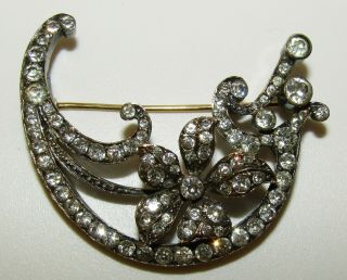 ONE OF A KIND,  LARGE,  ANTIQUE GEORGIAN STERLING SILVER BROOCH WITH OLD CUT PASTE 2