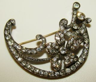 ONE OF A KIND,  LARGE,  ANTIQUE GEORGIAN STERLING SILVER BROOCH WITH OLD CUT PASTE 4