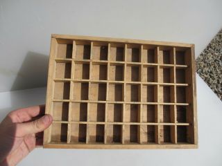 Vintage Wooden Printers Drawer Storage Tray Compartments Old Stamp Wood 3