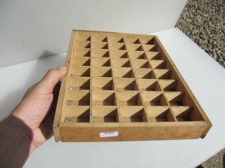 Vintage Wooden Printers Drawer Storage Tray Compartments Old Stamp Wood 4