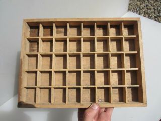 Vintage Wooden Printers Drawer Storage Tray Compartments Old Stamp Wood 5