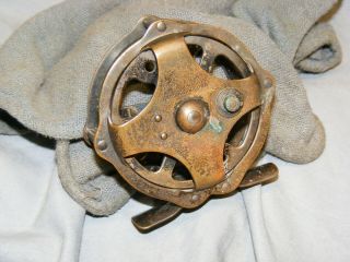 Sunnybrook Fly Fishing Reel Made In Usa Union Hardware Co.  Vintage Antique Brass
