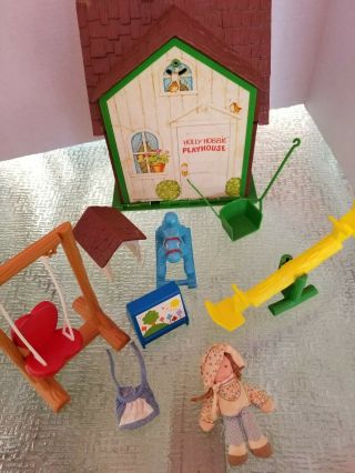Vintage Holly Hobbie Playhouse With Dolls And Furniture