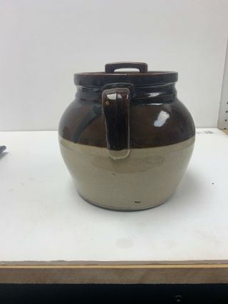 Antique E.  Swasey And Co.  2 Tone Stoneware Jar Portland Maine 2