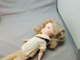 Antique Paper Papier Mache Glass Eye Doll Straw Stuffed Cloth Body 4