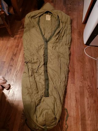 Vintage Us Military Feather Filled Sleeping Bag M - 1949 Size L