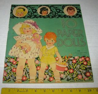 Vintage 1939 Uncut Book 10 Paper Dolls Janet Laura Scott Saalfield