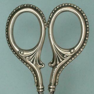 Antique Sterling Silver Embroidery Scissors By Simons Bros.  Circa 1890s