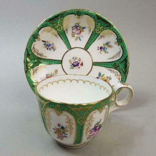 Antique Coalport Porcelain 6/761 Cabinet Cup & Saucer C.  1855