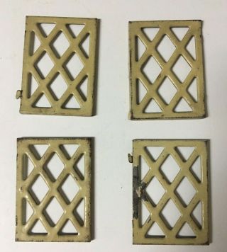 4 Vintage Window Or Door Mar Toys Replacement Parts Metal Tin Lattice Style