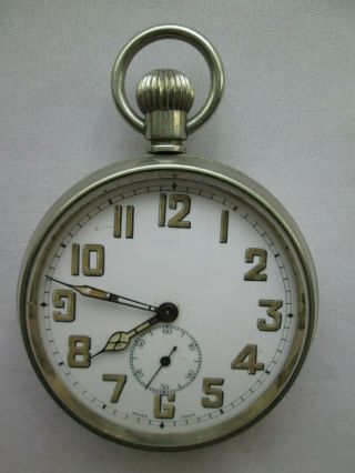 Antique Large Goliath Pocket Watch Swiss Made - Unusual Dial