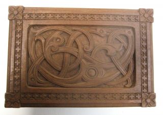 Antique Norwegian Carved Wood Box From Odde Norway Dated July 26th 1904