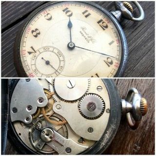 ✩ Antique Perret & Fils Brenets Swiss Made Old Pocket Watch